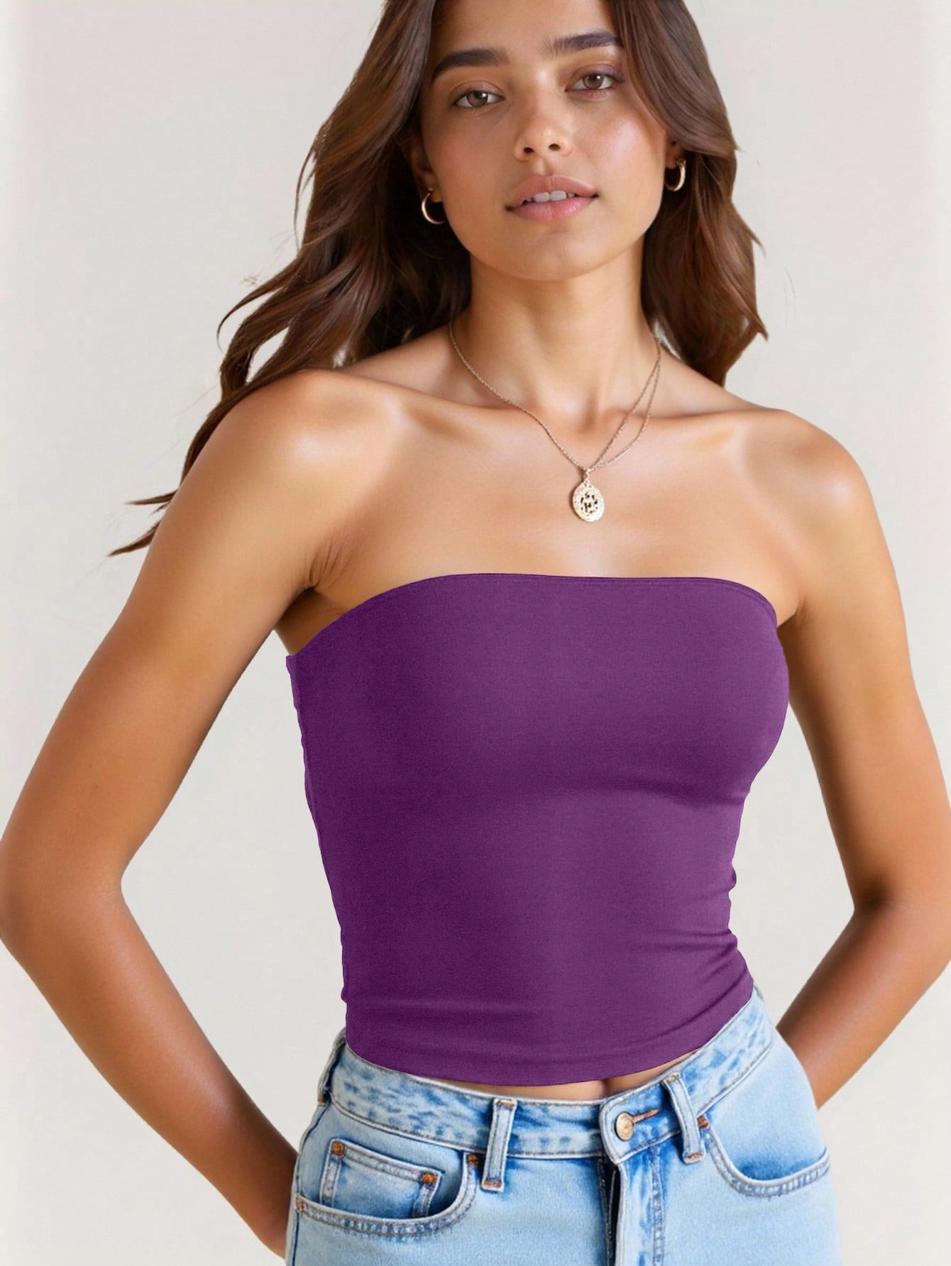 Top Cropped Sem Alças Ajustado