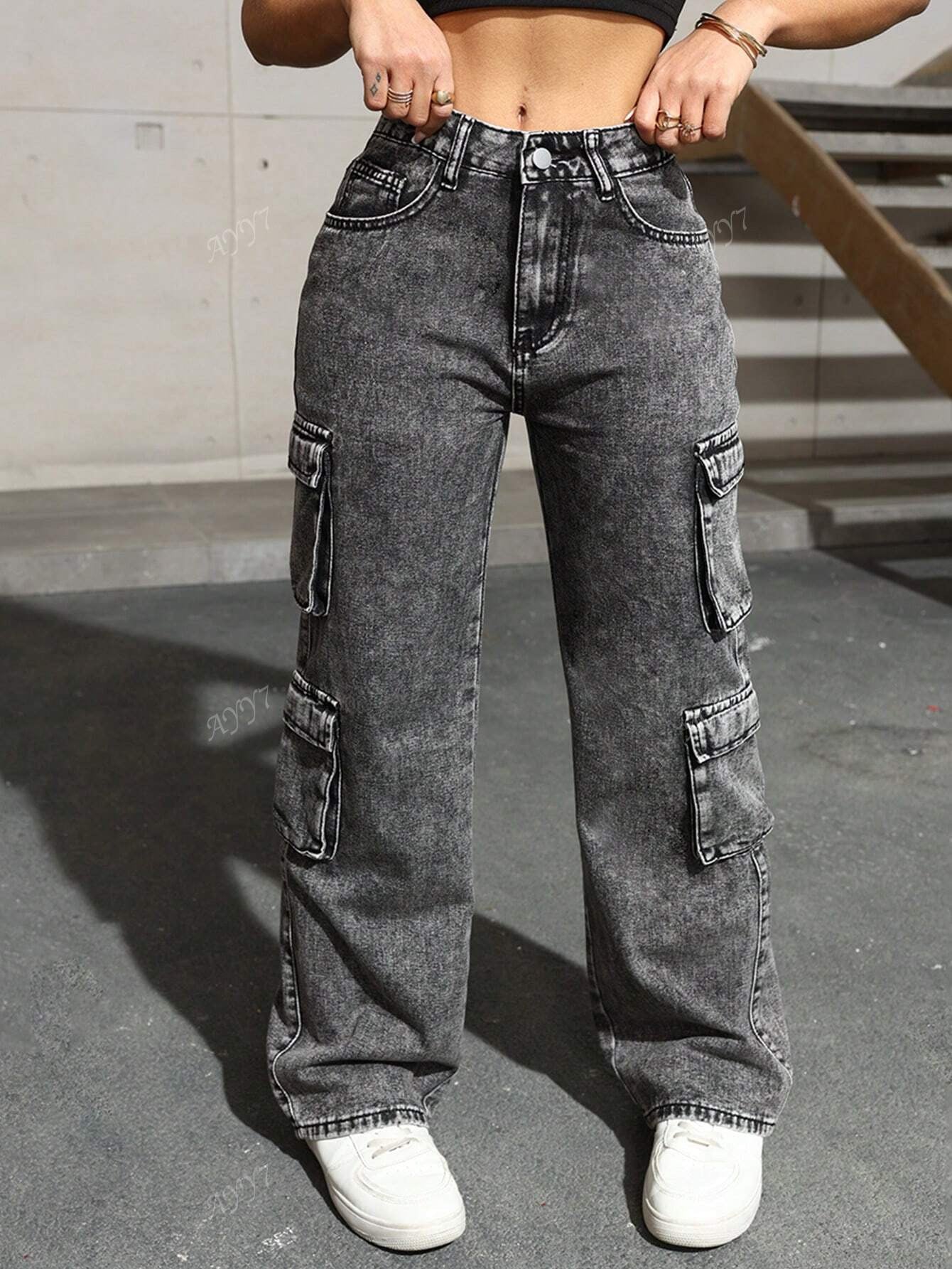 Calças Cargo Wide Leg