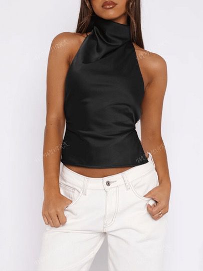 Blusa de cetim sem costas- A Nova Tendência